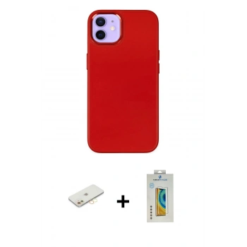 MARSİLYAN™- iPhone 12 Kılıf Çekirdek Çizgi - Siyah Polymer Nano Ekran Koruyucu + Renkli Kamera Lens Koruma Cam - SI