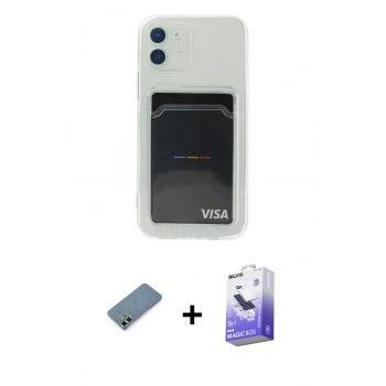 MARSİLYAN™- iPhone 12 Kılıf Doruk Klasik Koleksiyonu - Siyah Bilvis 5in1 5D Magic Hayalet Cam Ekran Koruyucu + Metal Kamera Lens Koruma Cam - AKYL