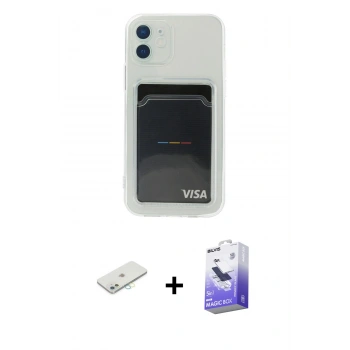 MARSİLYAN™- iPhone 12 Kılıf Doruk Klasik Koleksiyonu - Siyah Bilvis 5in1 5D Magic Hayalet Cam Ekran Koruyucu + Renkli Kamera Lens Koruma Cam - SI