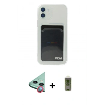 MARSİLYAN™- iPhone 12 Kılıf Doruk Klasik Koleksiyonu - Siyah Joko Magic 5D Hayalet Cam + Raze Metal Kamera Lens - KI