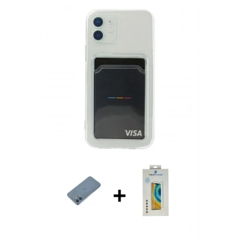 MARSİLYAN™- iPhone 12 Kılıf Doruk Klasik Koleksiyonu - Siyah Polymer Nano Ekran Koruyucu + Shine Kamera Lens Koruma Cam - MI