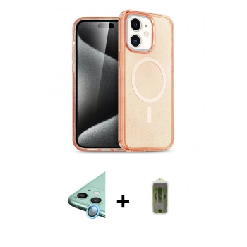 MARSİLYAN™- iPhone 12 Kılıf Eksen Doku Koleksiyonu - Siyah Joko Magic 5D Hayalet Cam + Raze Metal Kamera Lens - MI