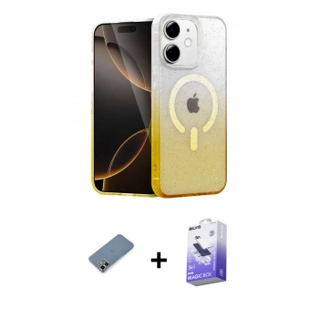 MARSİLYAN™- iPhone 12 Kılıf Eksen Minimal Özel Seri - Siyah Bilvis 5in1 5D Magic Hayalet Cam Ekran Koruyucu + Metal Kamera Lens Koruma Cam - AKYL