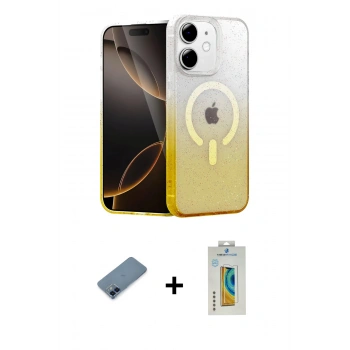 MARSİLYAN™- iPhone 12 Kılıf Eksen Minimal Özel Seri - Siyah Polymer Nano Ekran Koruyucu + Metal Kamera Lens Koruma Cam - MI