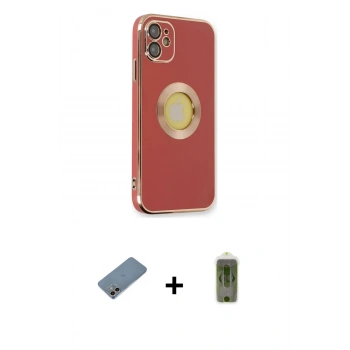 MARSİLYAN™- iPhone 12 Kılıf İz Form Serisi - Siyah Joko Magic 5D Hayalet Cam + Shine Kamera Lens Koruma Cam - GI