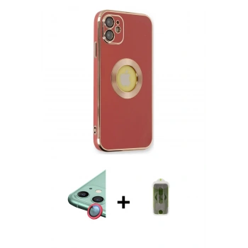 MARSİLYAN™- iPhone 12 Kılıf İz Form Serisi - Siyah Joko Magic 5D Hayalet Cam + Raze Metal Kamera Lens - KI