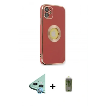 MARSİLYAN™- iPhone 12 Kılıf İz Form Serisi - Siyah Joko Magic 5D Hayalet Cam + Raze Metal Kamera Lens - MI