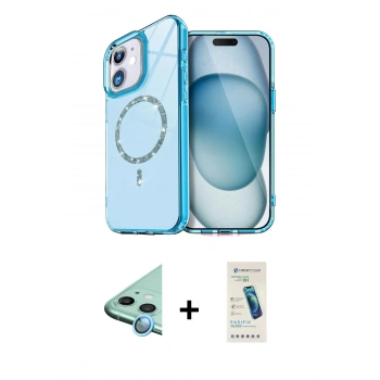 MARSİLYAN™- iPhone 12 Kılıf Kıvılcım Form Prime - Şeffaf Pasifik Cam Ekran Koruyucu + Raze Metal Kamera Lens - MI