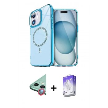 MARSİLYAN™- iPhone 12 Kılıf Kıvılcım Form Prime - Siyah Bilvis 5in1 3D Magic Cam Ekran Koruyucu + Raze Metal Kamera Lens - KI