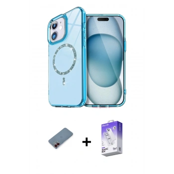 MARSİLYAN™- iPhone 12 Kılıf Kıvılcım Form Prime - Siyah Bilvis 5in1 3D Magic Cam Ekran Koruyucu + Metal Kamera Lens Koruma Cam - KI