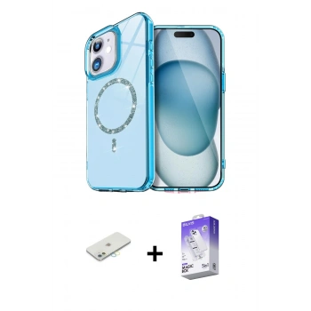 MARSİLYAN™- iPhone 12 Kılıf Kıvılcım Form Prime - Siyah Bilvis 5in1 3D Magic Cam Ekran Koruyucu + Renkli Kamera Lens Koruma Cam - SI