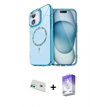 MARSİLYAN™- iPhone 12 Kılıf Kıvılcım Form Prime - Siyah Bilvis 5in1 3D Magic Cam Ekran Koruyucu + Rainbow Kamera Lens Koruma Cam - YL