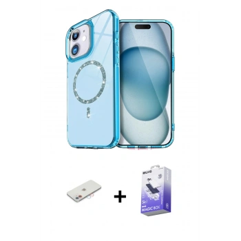 MARSİLYAN™- iPhone 12 Kılıf Kıvılcım Form Prime - Siyah Bilvis 5in1 5D Magic Hayalet Cam Ekran Koruyucu + Renkli Kamera Lens Koruma Cam - PE