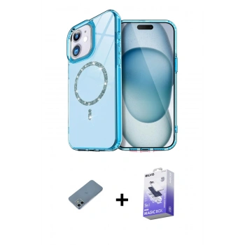 MARSİLYAN™- iPhone 12 Kılıf Kıvılcım Form Prime - Siyah Bilvis 5in1 5D Magic Hayalet Cam Ekran Koruyucu + Shine Kamera Lens Koruma Cam - SABE
