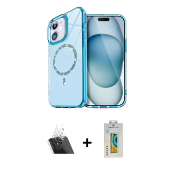 MARSİLYAN™- iPhone 12 Kılıf Kıvılcım Form Prime - Siyah Polymer Nano Ekran Koruyucu + Kamera Lens Koruma Cam - SF