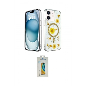 MARSİLYAN™- iPhone 12 Kılıf Kozmos Doku - Siyah Polymer Nano Ekran Koruyucu