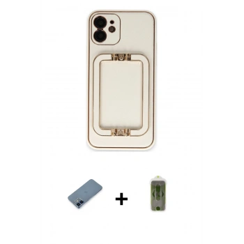 MARSİLYAN™- iPhone 12 Kılıf Kozmos Minimal Prime - Siyah Joko Magic 5D Hayalet Cam + Metal Kamera Lens Koruma Cam - MI