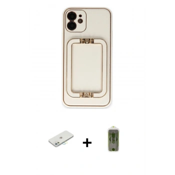 MARSİLYAN™- iPhone 12 Kılıf Kozmos Minimal Prime - Siyah Joko Magic 5D Hayalet Cam + Renkli Kamera Lens Koruma Cam - SI