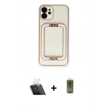 MARSİLYAN™- iPhone 12 Kılıf Kozmos Minimal Prime - Siyah Joko Magic 5D Hayalet Cam + Kamera Lens Koruma Cam - SF
