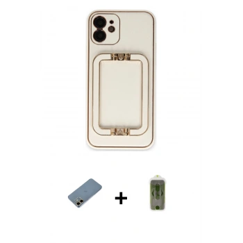 MARSİLYAN™- iPhone 12 Kılıf Kozmos Minimal Prime - Siyah Joko Magic 5D Hayalet Cam + Shine Kamera Lens Koruma Cam - GD