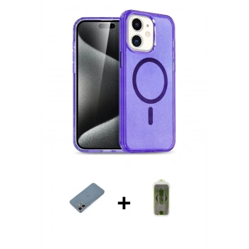 MARSİLYAN™- iPhone 12 Kılıf Nova Asil Prime - Siyah Joko Magic 5D Hayalet Cam + Shine Kamera Lens Koruma Cam - GI