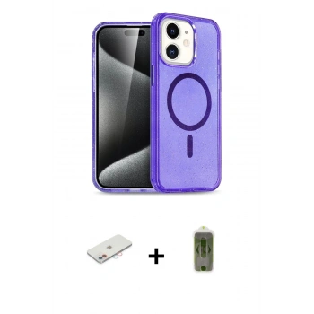 MARSİLYAN™- iPhone 12 Kılıf Nova Asil Prime - Siyah Joko Magic 5D Hayalet Cam + Renkli Kamera Lens Koruma Cam - PE
