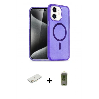 MARSİLYAN™- iPhone 12 Kılıf Nova Asil Prime - Siyah Joko Magic 5D Hayalet Cam + Renkli Kamera Lens Koruma Cam - TU