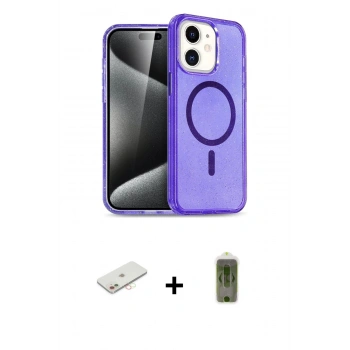 MARSİLYAN™- iPhone 12 Kılıf Nova Asil Prime - Siyah Joko Magic 5D Hayalet Cam + Renkli Kamera Lens Koruma Cam - YL