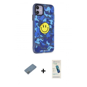 MARSİLYAN™- iPhone 12 Kılıf Nova Doku Koleksiyonu - Şeffaf Pasifik Cam Ekran Koruyucu + Shine Kamera Lens Koruma Cam - GS