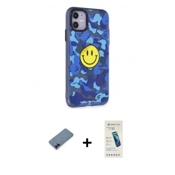 MARSİLYAN™- iPhone 12 Kılıf Nova Doku Koleksiyonu - Şeffaf Pasifik Cam Ekran Koruyucu + Metal Kamera Lens Koruma Cam - MI