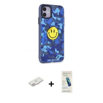 MARSİLYAN™- iPhone 12 Kılıf Nova Doku Koleksiyonu - Şeffaf Pasifik Cam Ekran Koruyucu + Renkli Kamera Lens Koruma Cam - PE
