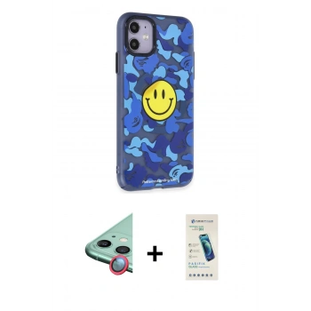 MARSİLYAN™- iPhone 12 Kılıf Nova Doku Koleksiyonu - Şeffaf Pasifik Cam Ekran Koruyucu + Raze Metal Kamera Lens - KI