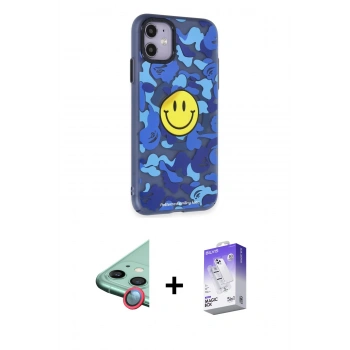 MARSİLYAN™- iPhone 12 Kılıf Nova Doku Koleksiyonu - Siyah Bilvis 5in1 3D Magic Cam Ekran Koruyucu + Raze Metal Kamera Lens - KI