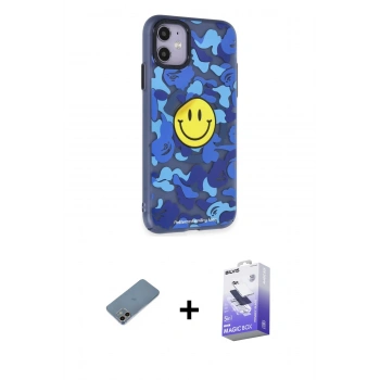 MARSİLYAN™- iPhone 12 Kılıf Nova Doku Koleksiyonu - Siyah Bilvis 5in1 5D Magic Hayalet Cam Ekran Koruyucu + Shine Kamera Lens Koruma Cam - GI