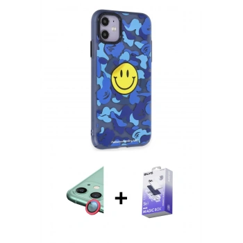 MARSİLYAN™- iPhone 12 Kılıf Nova Doku Koleksiyonu - Siyah Bilvis 5in1 5D Magic Hayalet Cam Ekran Koruyucu + Raze Metal Kamera Lens - KI
