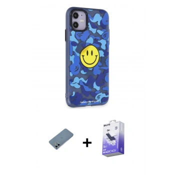 MARSİLYAN™- iPhone 12 Kılıf Nova Doku Koleksiyonu - Siyah Bilvis 5in1 5D Magic Hayalet Cam Ekran Koruyucu + Shine Kamera Lens Koruma Cam - SABE