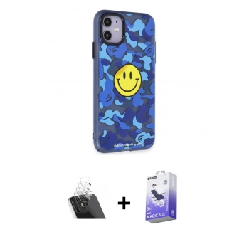 MARSİLYAN™- iPhone 12 Kılıf Nova Doku Koleksiyonu - Siyah Bilvis 5in1 5D Magic Hayalet Cam Ekran Koruyucu + Kamera Lens Koruma Cam - SF