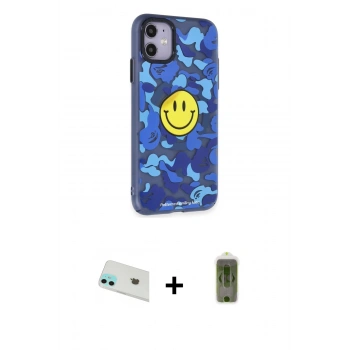 MARSİLYAN™- iPhone 12 Kılıf Nova Doku Koleksiyonu - Siyah Joko Magic 5D Hayalet Cam + Rainbow Kamera Lens Koruma Cam - YL