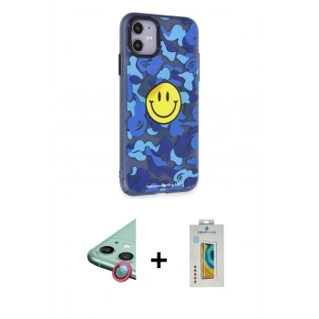 MARSİLYAN™- iPhone 12 Kılıf Nova Doku Koleksiyonu - Siyah Polymer Nano Ekran Koruyucu + Raze Metal Kamera Lens - KI