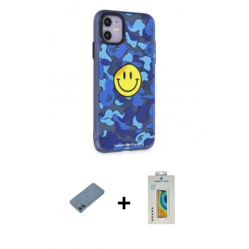 MARSİLYAN™- iPhone 12 Kılıf Nova Doku Koleksiyonu - Siyah Polymer Nano Ekran Koruyucu + Shine Kamera Lens Koruma Cam - MI