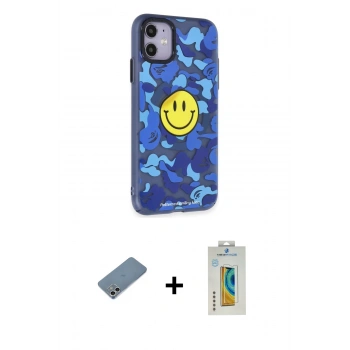 MARSİLYAN™- iPhone 12 Kılıf Nova Doku Koleksiyonu - Siyah Polymer Nano Ekran Koruyucu + Shine Kamera Lens Koruma Cam - GS