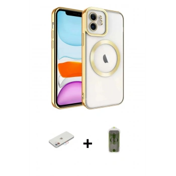 MARSİLYAN™- iPhone 12 Kılıf Nova Işık Özel Seri - Siyah Joko Magic 5D Hayalet Cam + Renkli Kamera Lens Koruma Cam - PE