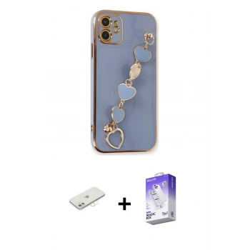 MARSİLYAN™- iPhone 12 Kılıf Nova Işık Prime - Siyah Bilvis 5in1 3D Magic Cam Ekran Koruyucu + Renkli Kamera Lens Koruma Cam - SI