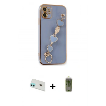 MARSİLYAN™- iPhone 12 Kılıf Nova Işık Prime - Siyah Joko Magic 5D Hayalet Cam + Rainbow Kamera Lens Koruma Cam - YL