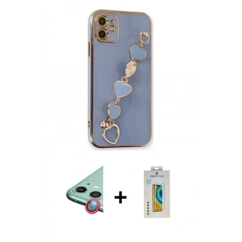 MARSİLYAN™- iPhone 12 Kılıf Nova Işık Prime - Siyah Polymer Nano Ekran Koruyucu + Raze Metal Kamera Lens - KI