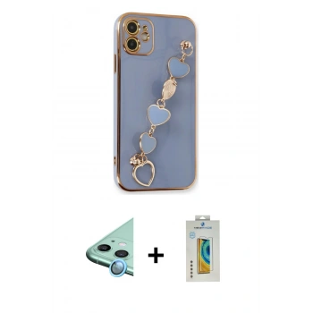 MARSİLYAN™- iPhone 12 Kılıf Nova Işık Prime - Siyah Polymer Nano Ekran Koruyucu + Raze Metal Kamera Lens - MI