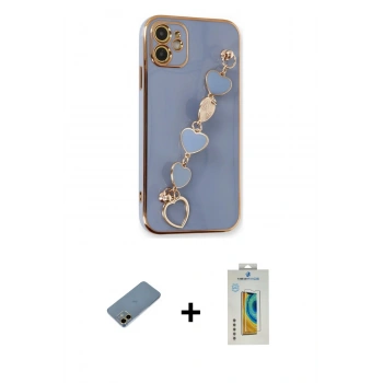 MARSİLYAN™- iPhone 12 Kılıf Nova Işık Prime - Siyah Polymer Nano Ekran Koruyucu + Shine Kamera Lens Koruma Cam - GD