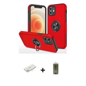 MARSİLYAN™- iPhone 12 Kılıf Odak Form Prime - Siyah Joko Magic 5D Hayalet Cam + Renkli Kamera Lens Koruma Cam - SI