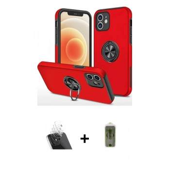 MARSİLYAN™- iPhone 12 Kılıf Odak Form Prime - Siyah Joko Magic 5D Hayalet Cam + Kamera Lens Koruma Cam - SF