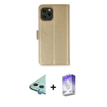 MARSİLYAN™- iPhone 12 Kılıf Siluet Işık Serisi - Siyah Bilvis 5in1 3D Magic Cam Ekran Koruyucu + Raze Metal Kamera Lens - MI